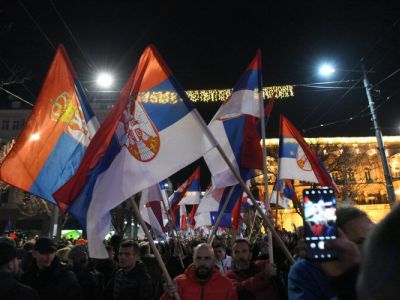 Протестующие в Белграде, 24.12.23. Фото: соцсети